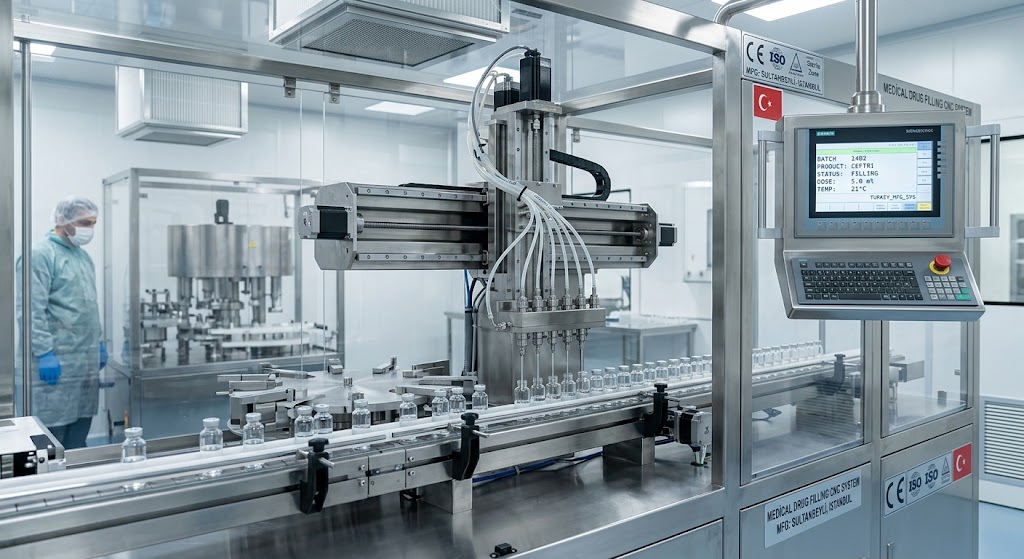 Medikal dolum hattı ve CNC kontrollü şişe doldurma sistemi — CNC teknik servis